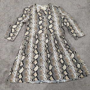 Maeve by Anthropologie Juno Dress women's sz m brown snakeskin print fit & flare
